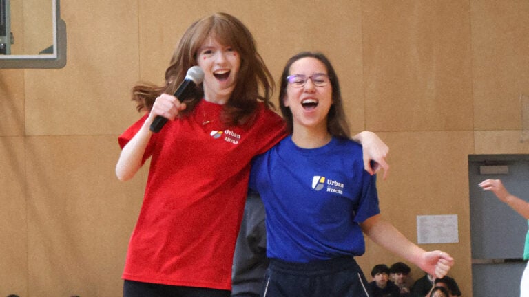 House team leaders showing their school spirit.